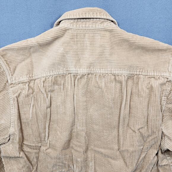 Vintage Common Man Dale Waters Corduroy Shirt Shacket Large Tan Wide Wale Woods - Picture 12 of 12
